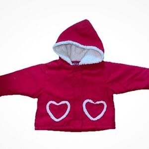 ❤️ Vintage Koala Kids Baby Girl Red Sherpa Heart Jacket 12M